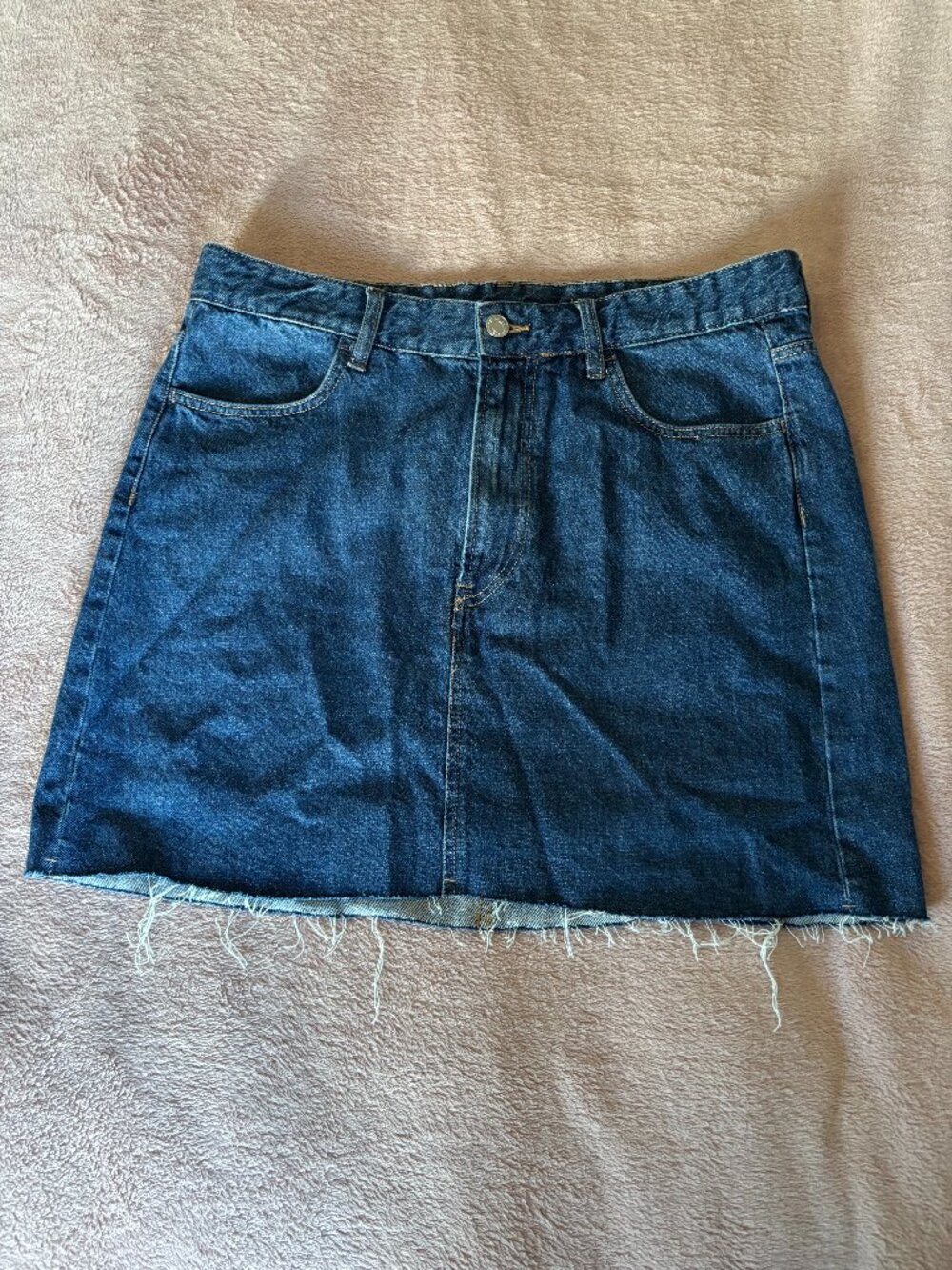 & Denim H&M Distressed Jean Mini Skirt Size 12